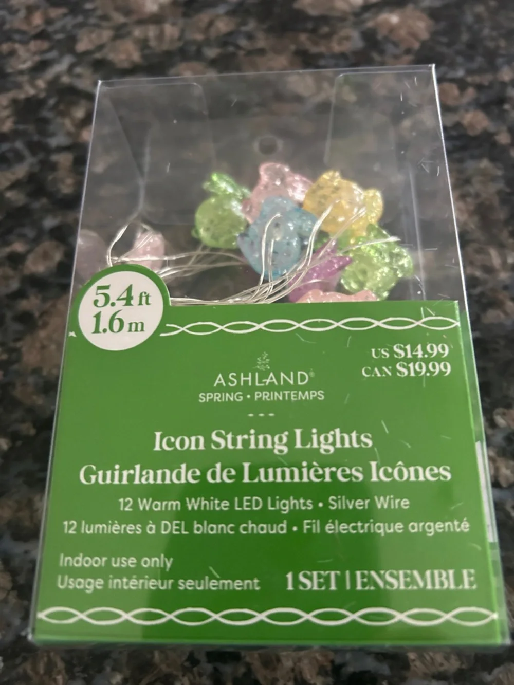 ASHLAND PASTEL AND CLEAR BUNNY STRING LIGHTS SET OF 2 NWT